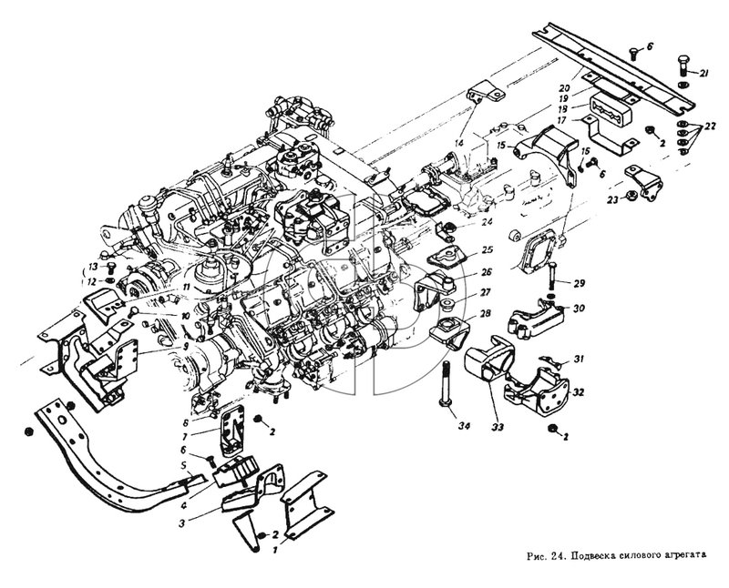 Подвеска силового агрегата (№26 на схеме)