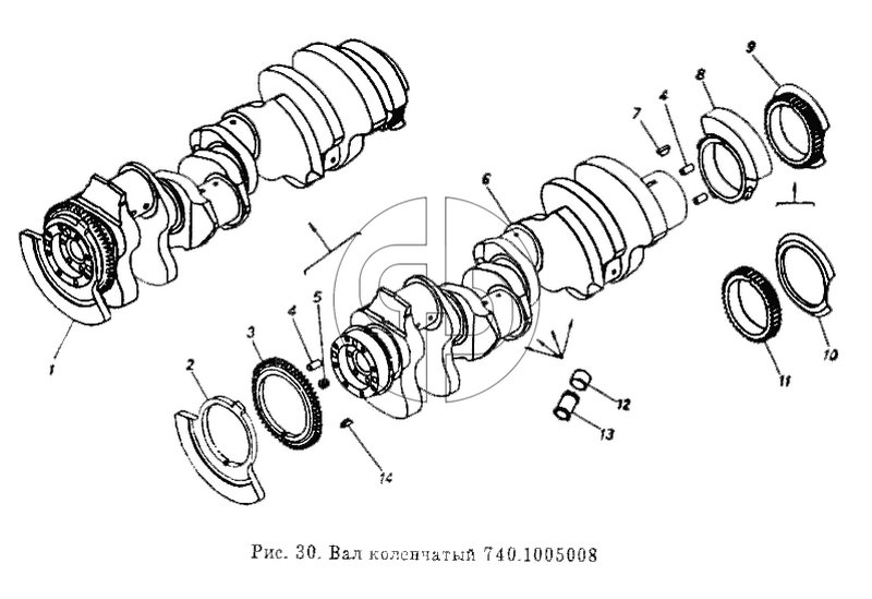 Вал коленчатый (№14 на схеме)
