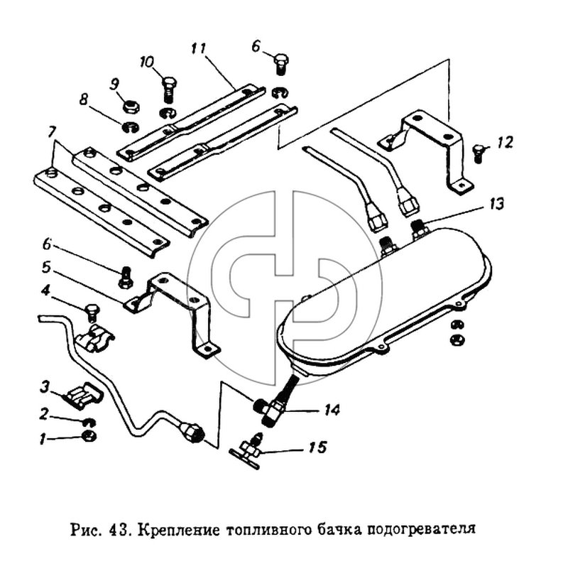 Крепление топливного бачка подогревателя (№13 на схеме)