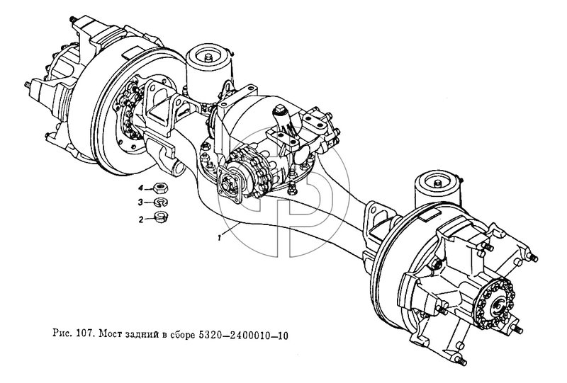 Мост задний в сборе (№2 на схеме)