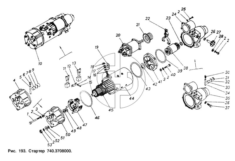 Стартер (№СТ142-3708802 на схеме)