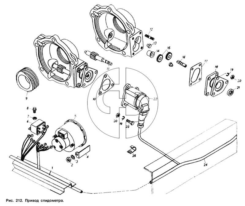 Привод спидометра (№21 на схеме)
