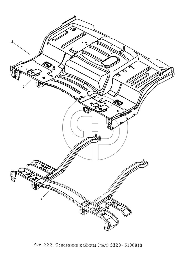 Основание кабины (пол) (№5320-5101257 на схеме)