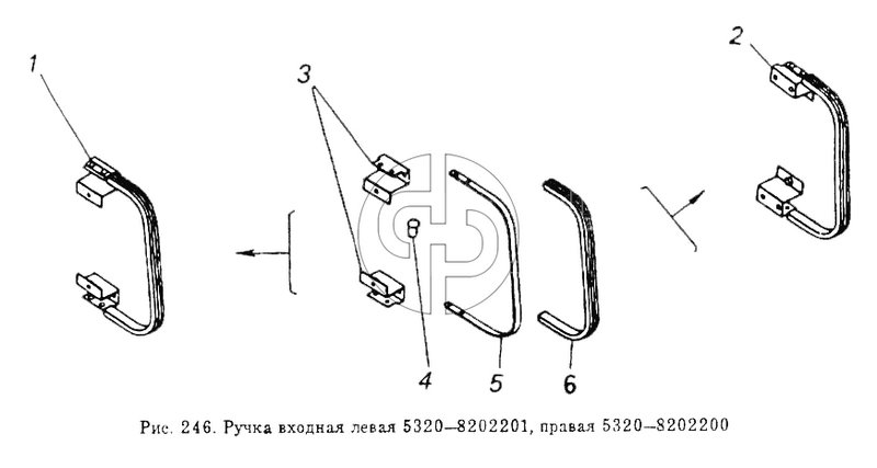 Ручка входная левая и правая (№2 на схеме)