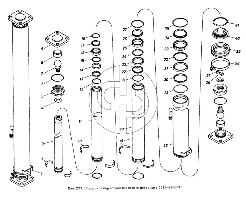 Гидроцилиндр опрокидывающего механизма 5511-8603010 (№5 на схеме)