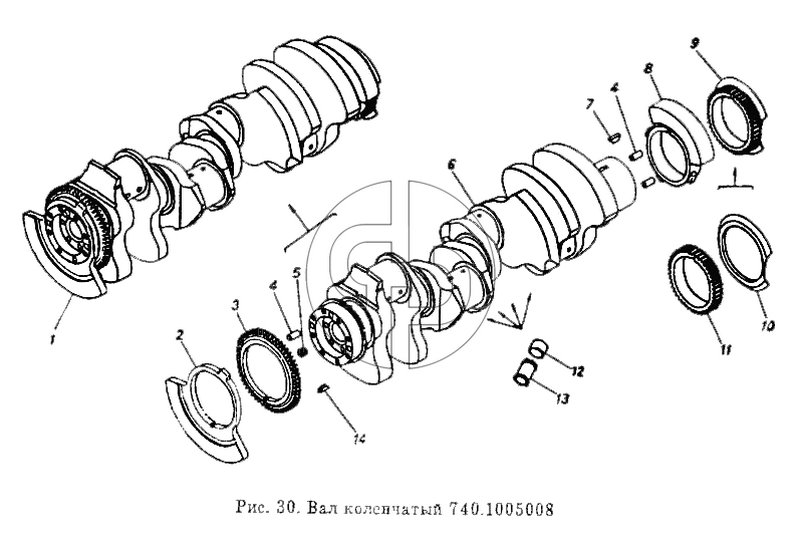 Вал коленчатый (№14 на схеме)