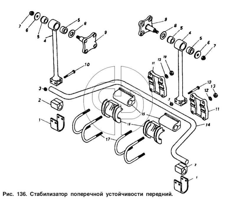 Стабилизатор поперечной устойчивости передний (№8 на схеме)