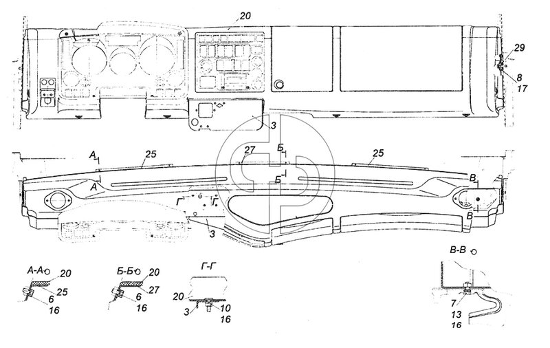 4308-5300023 Установка панели приборов (№6 на схеме)