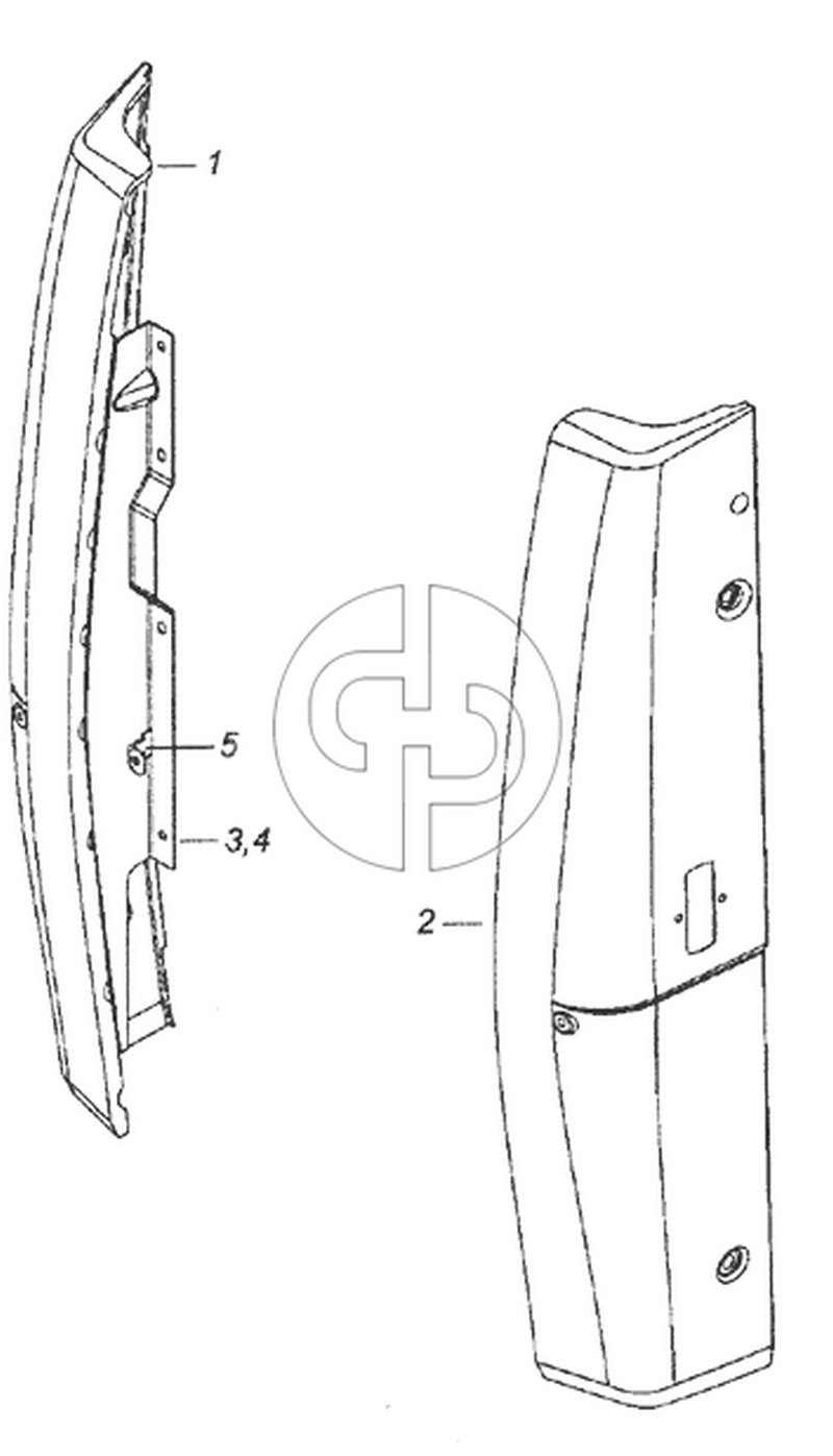 5320-5301047 Панель передка боковая съемная левая (№5320-5301046 на схеме)