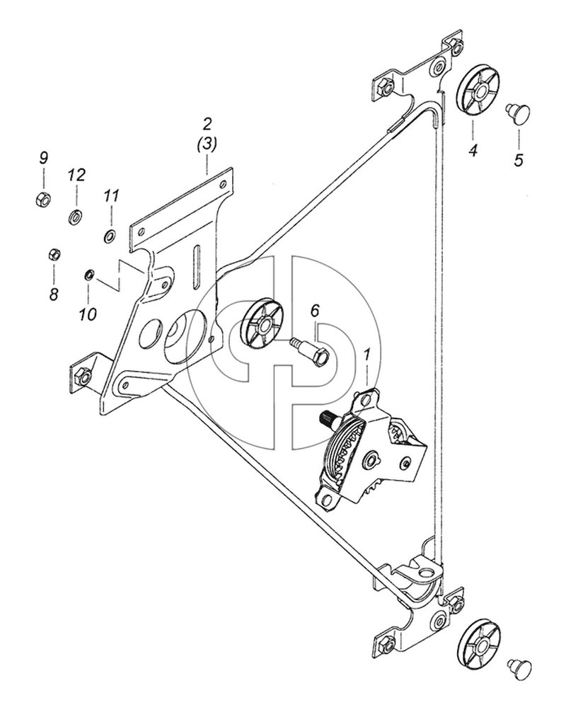 53205-6104011/010 Стеклоподъемник двери (№53205-6104011 на схеме)