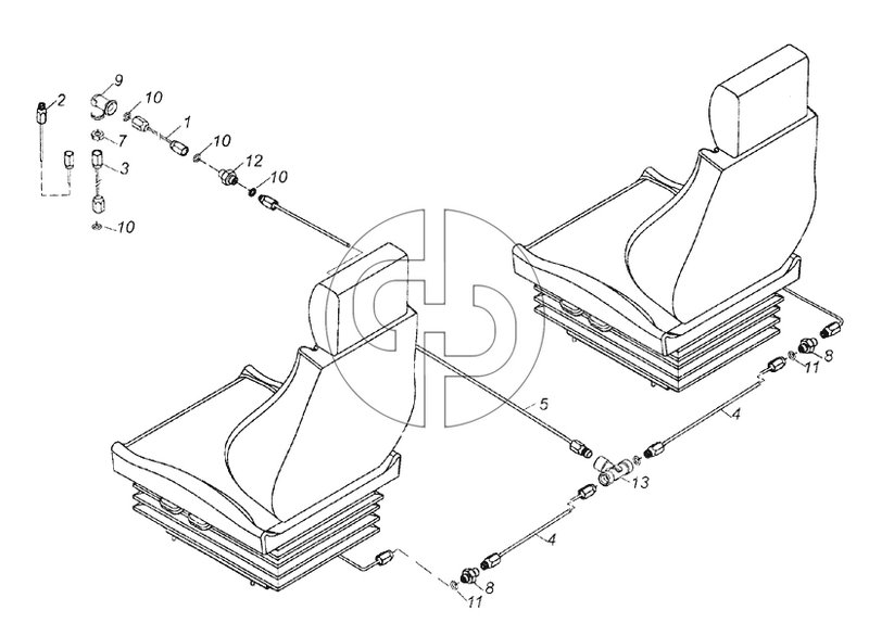 6460-6800900 Подключение сидений к пневмосистеме автомобиля (№8 на схеме)