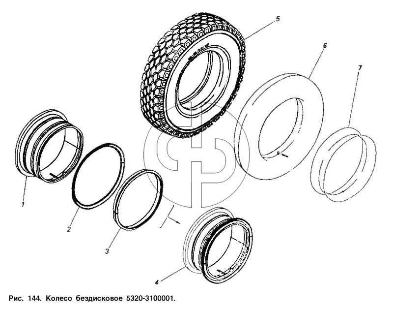Колесо бездисковое (№4 на схеме)