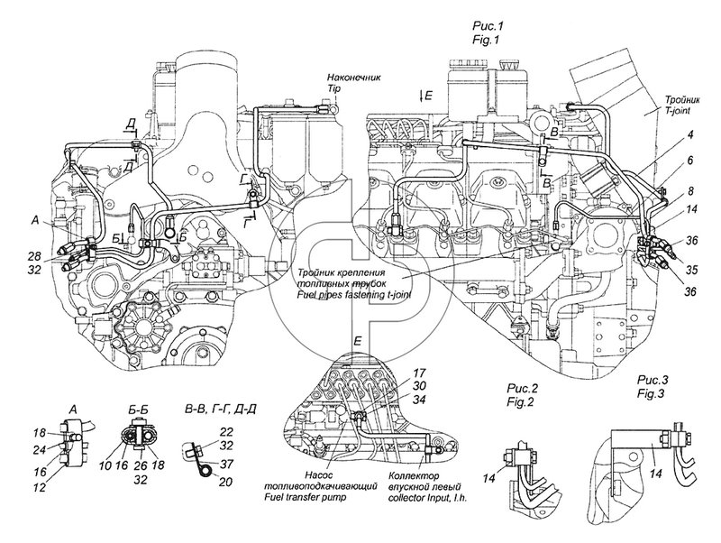 65116-1104000-90 Установка топливопроводов (№30 на схеме)