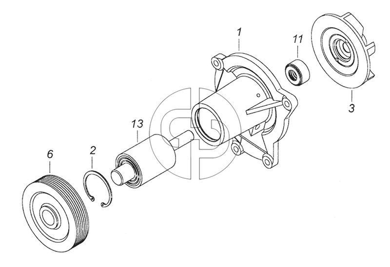 740.50-1307010 Водяной насос (№6 на схеме)