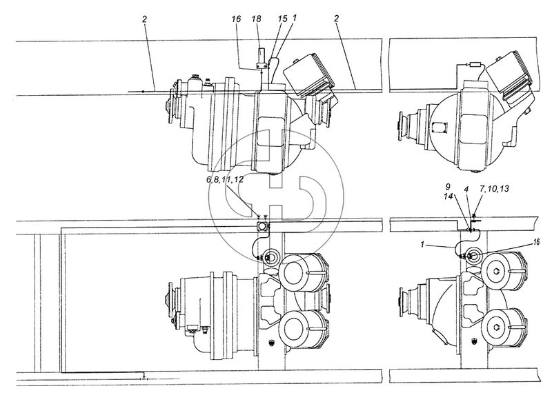 6522-2411020 Привод блокировки межколесных дифференциалов (№14 на схеме)