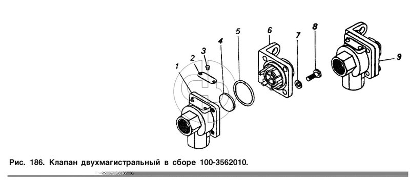 Клапан двухмагистральный в сборе (№9 на схеме)