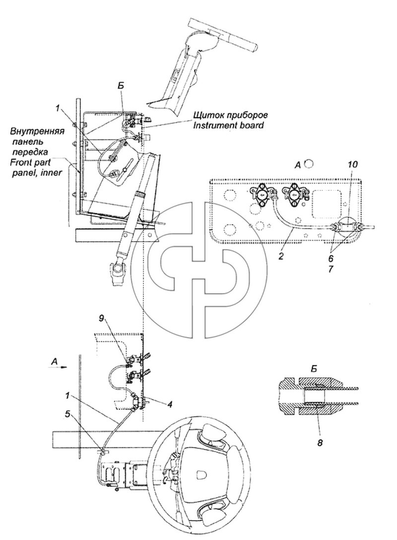 6520-3406014-19 Установка крана регулировки рулевой колонки (№6 на схеме)