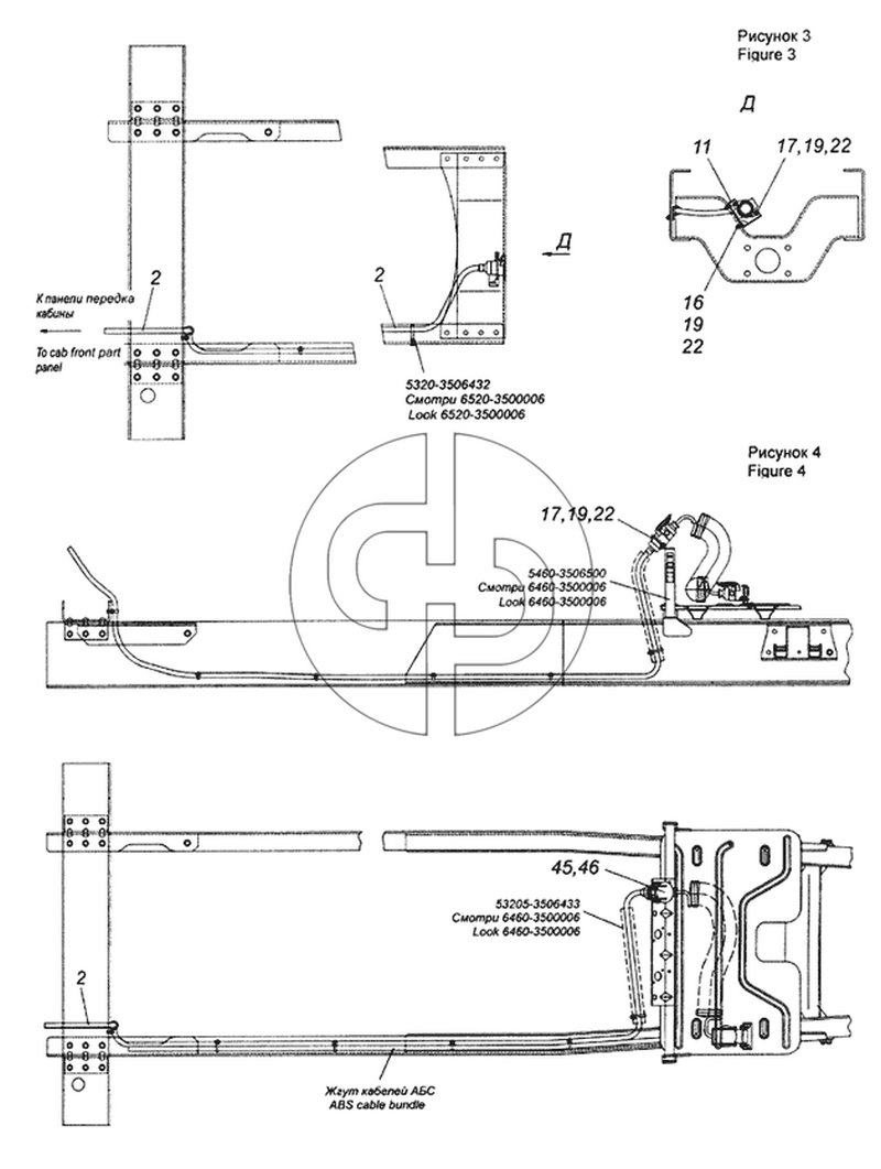 6520-3500037-41 Установка кабелей АБС (№46 на схеме)