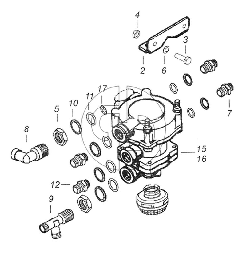6520-3500022-10 Установка клапана управления тормозами прицепа (№8 на схеме)