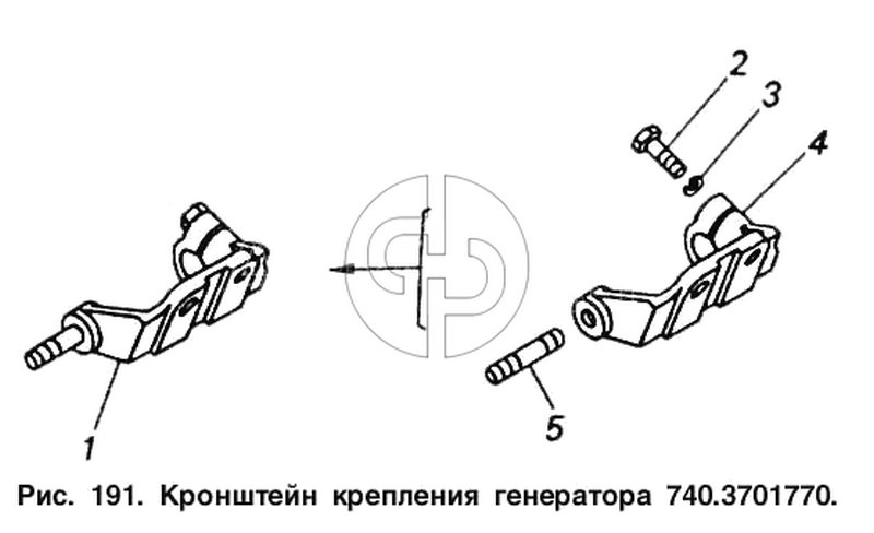 Кронштейн крепления генератора (№1 на схеме)