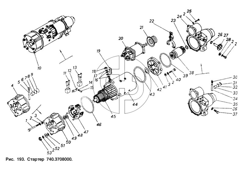Стартер (№СТ142-3708802 на схеме)