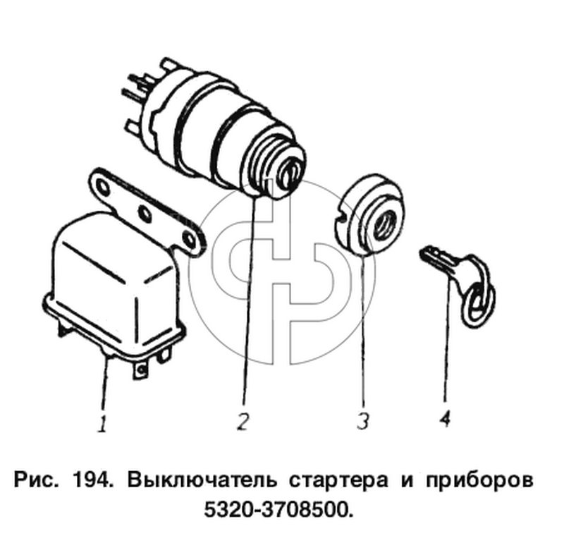 Выключатель стартера и приборов (№3 на схеме)