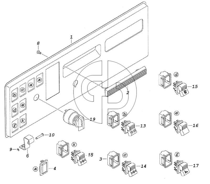 6520-3710428-20 Панель выключателей (№2 на схеме)
