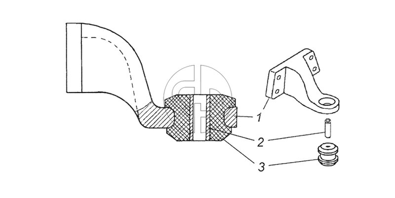 53205-1001015 Кронштейн передней опоры силового агрегата (№3 на схеме)