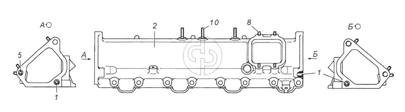 7406.1115014-40 Коллектор впускной левый в сборе (№1 на схеме)