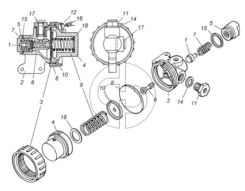 15.1772100 Редукционный клапан управления механизмом переключения в сборе (№14 на схеме)