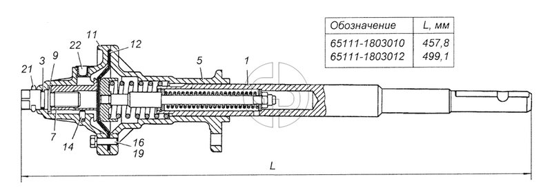 65111-1803010 Механизм включения низшей передачи в сборе (№65111-1803012 на схеме)