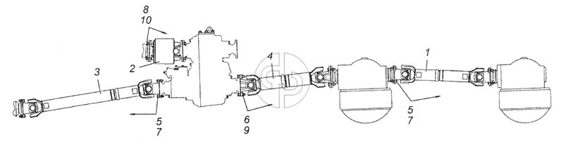 5350-2200001-10 Установка карданных валов (№1 на схеме)