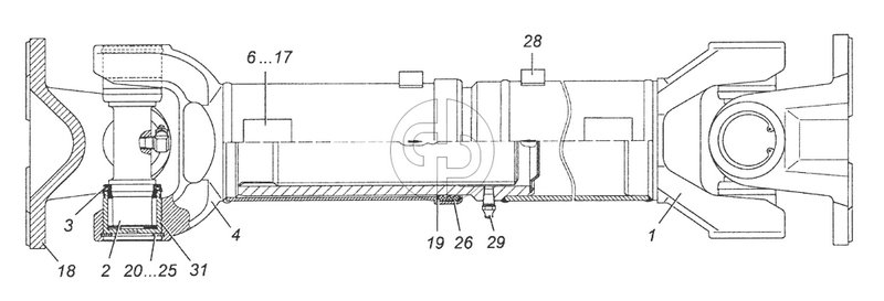 4326-2201011-10 Вал карданный заднего моста в сборе (№20 на схеме)