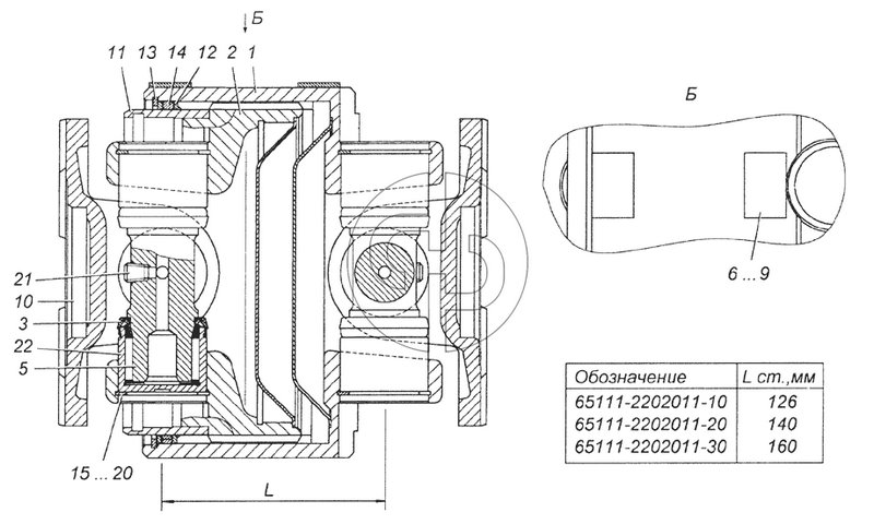 65111-2202011-30 Вал карданный основной в сборе (сварка) (№15 на схеме)