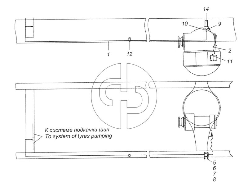 4326-2411010 Привод блокировки межколесного дифференциала (№9 на схеме)