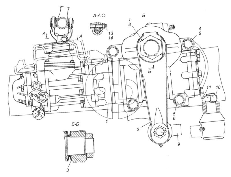 4310-3400012 Установка рулевого механизма (№2 на схеме)