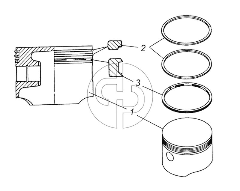 53205-3509154 Поршень в сборе (№1 на схеме)