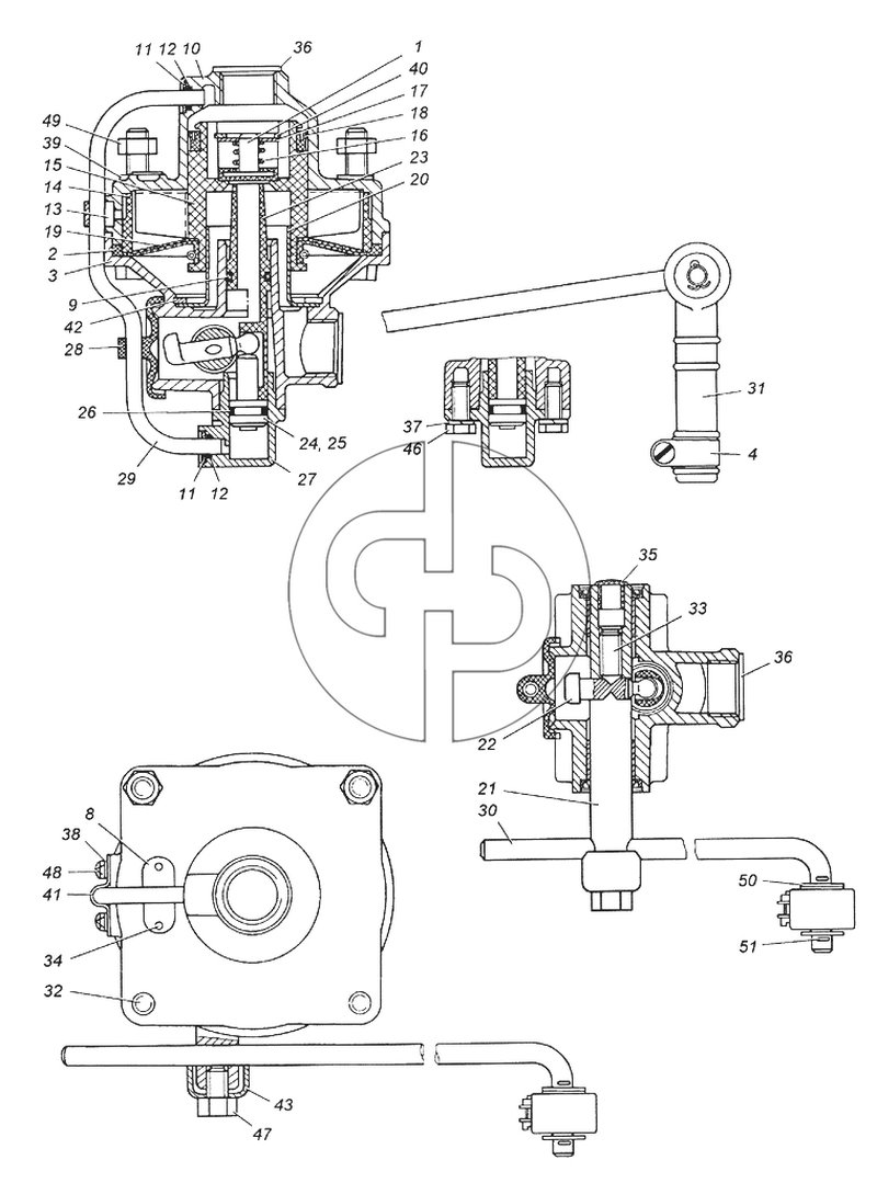 №49 (4350 (4х4) - 100-3533010 Регулятор тормозных сил в сборе)