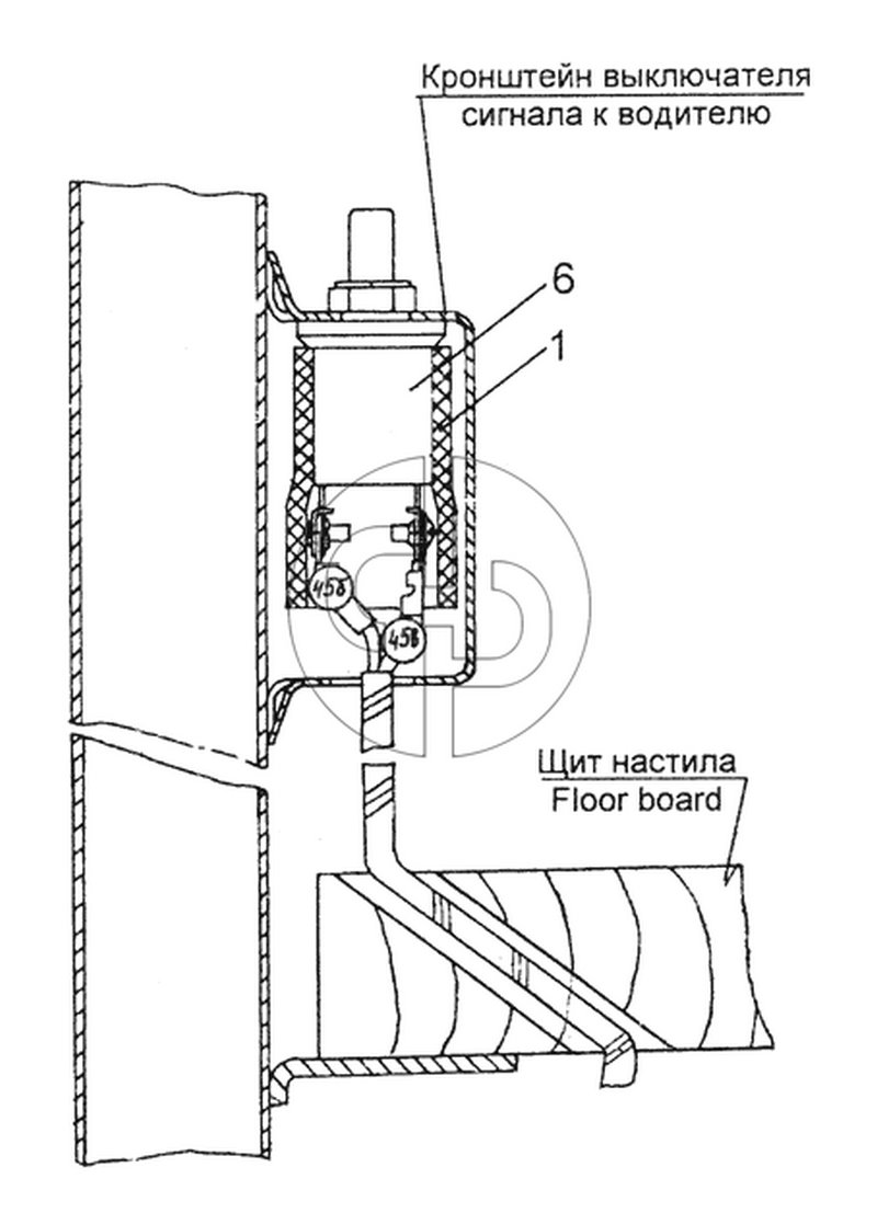 4310-3700023 Установка выключателя сигнала к водителю (№6 на схеме)