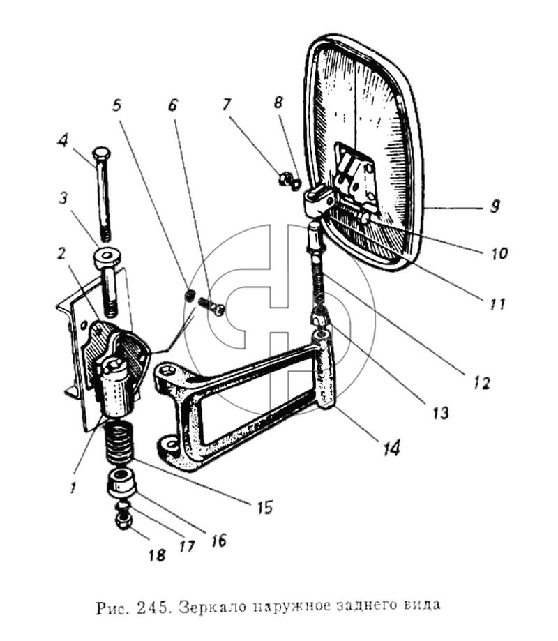 Зеркало наружное заднего вида (№12 на схеме)