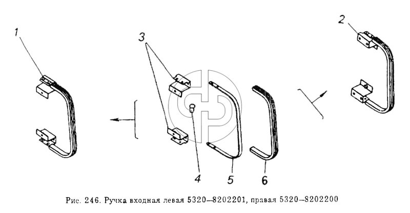 Ручка входная левая и правая (№2 на схеме)