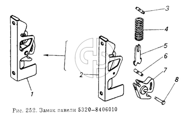 Замок панели (№5320-8415010-02 на схеме)