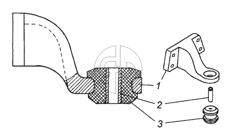 53205-1001015 Кронштейн передней опоры силового агрегата в сборе (№3 на схеме)