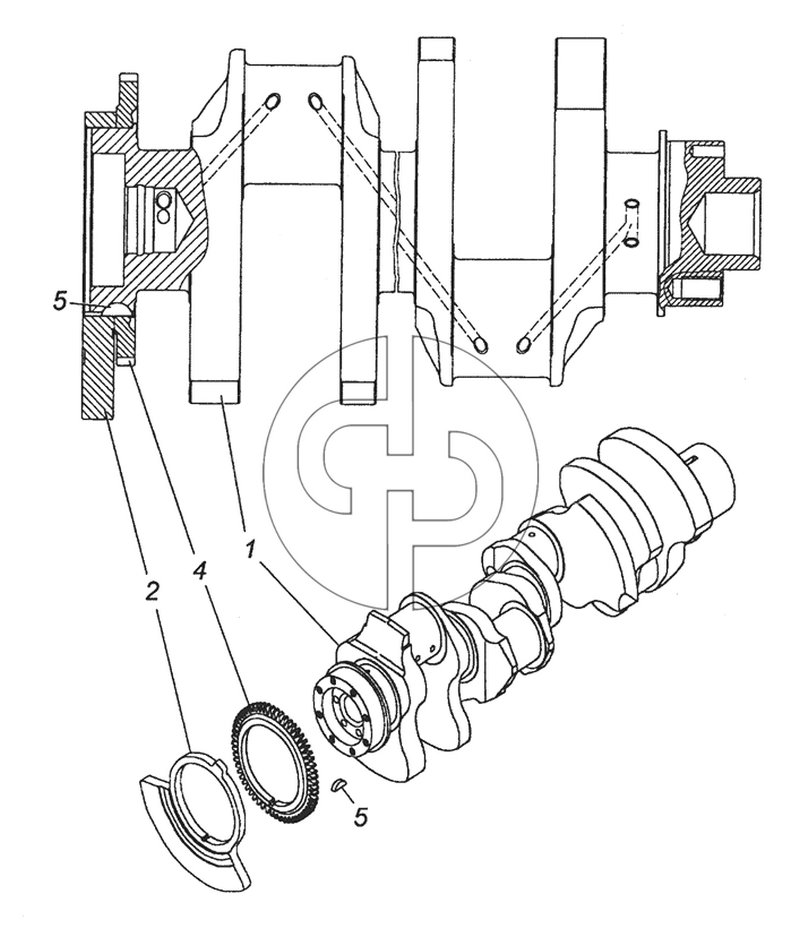 740.50-1005008 Вал коленчатый (№5 на схеме)