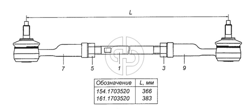 154.1703520 Тяга реактивная в сборе (№9 на схеме)