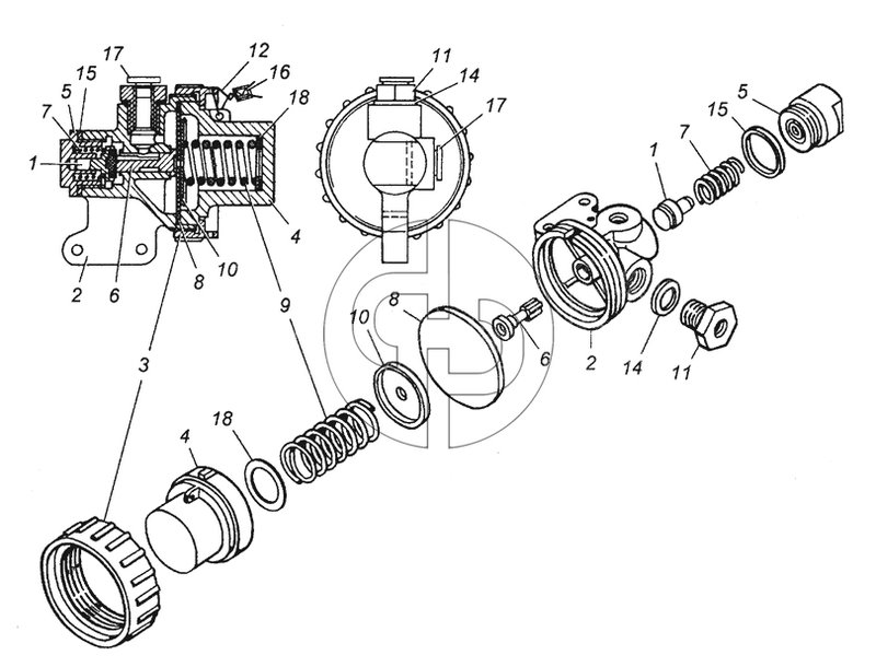 15.1772100 Редукционный клапан управления механизмом переключения в сборе (№14 на схеме)