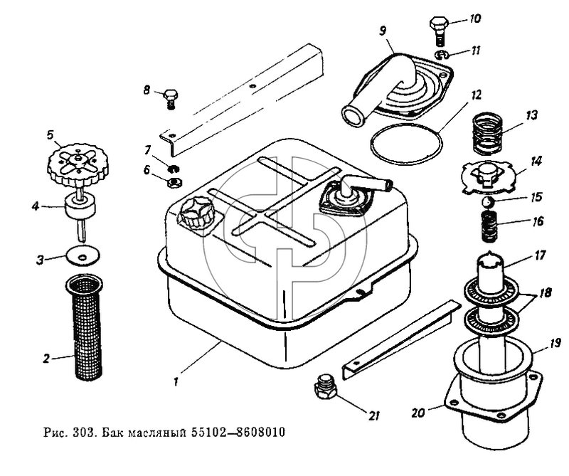 Бак масляный 55102-8608010 (№5 на схеме)