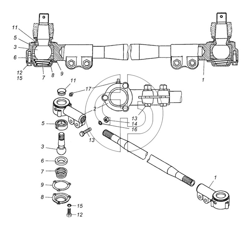 6350-3414130-10 Тяга промежуточная (№9 на схеме)