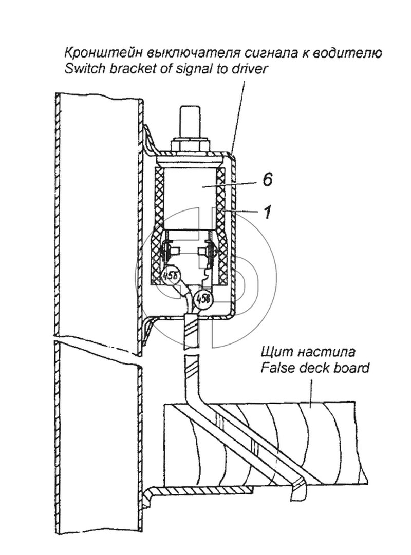 4310-3700023 Установка выключателя сигнала к водителю (№6 на схеме)