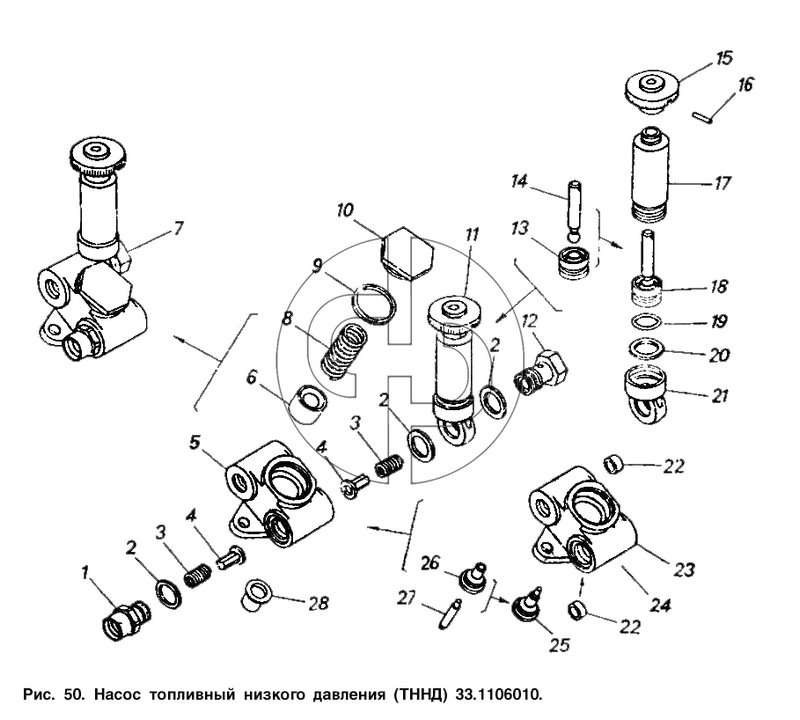 Насос топливный низкого давления (ТННД) (№25 на схеме)